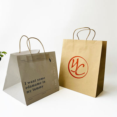 Il FSC ha torto i sacchi di carta bianchi di Brown 30-160gsm dei sacchi di carta della maniglia stampati con il logo