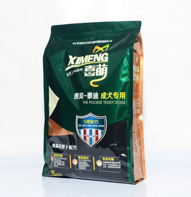Capacità d'imballaggio di plastica delle borse 5kg 10kg dell'alimento per animali domestici dell'ossequio del cane con la serratura dello zip del cursore
