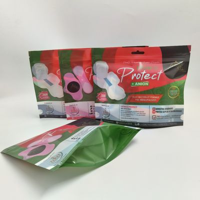 Borsa d'imballaggio di plastica stampata abitudine della serratura e del Euro-foro della chiusura lampo del tovagliolo sanitario di signore sulla cima