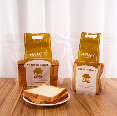 Sacchetti di plastica di plastica del forno del foro della maniglia per la dimensione di imballaggio di pane 200G 300G