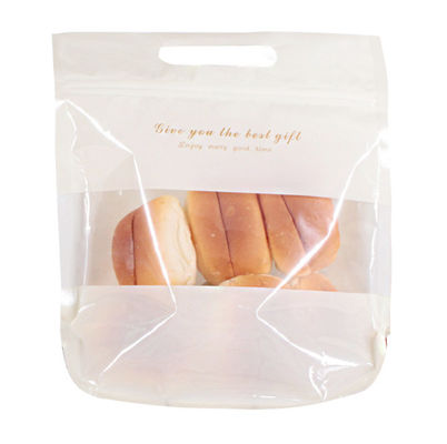 Norma su ordinazione dell'OEM della borsa di imballaggio di pane di Logo Printing Stand Up Plastic con la maniglia