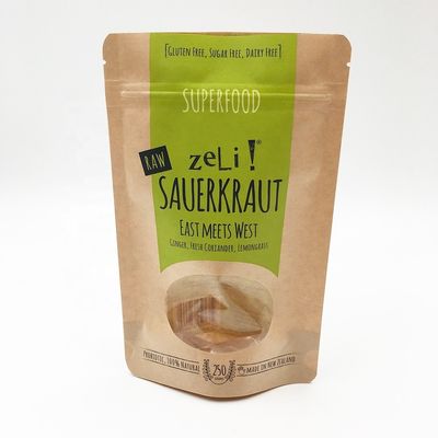 La chiusura lampo amichevole della carta kraft di Eco insacca le borse di caffè di Kraft del fondo piatto 12OZ con la valvola