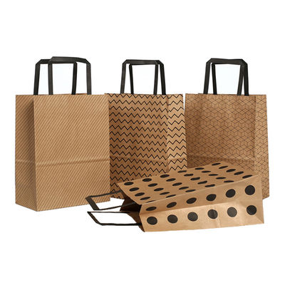 L'abitudine ISO9001 ha stampato i sacchetti della spesa di trasporto di carta 120g 140g Brown bianco