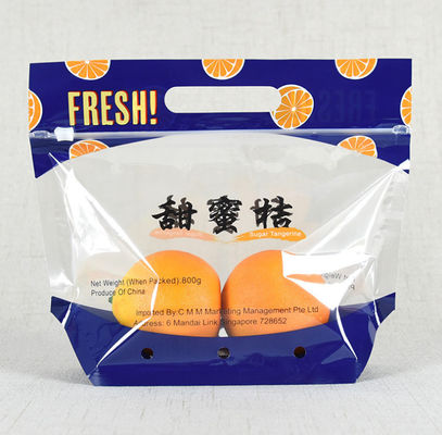 Rinforzo di plastica promozionale del lato del sacchetto della borsa di imballaggio per alimenti della chiusura lampo di Bopp per frutta di verdure