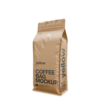 Il caffè della carta kraft del fondo piatto della prova dell'odore insacca ISO9001 200-400 micron
