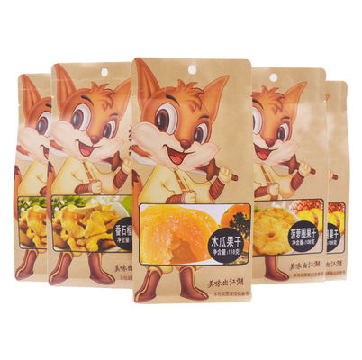 ODM d'imballaggio 130x200+70mm della borsa di carta kraft del popcorn della frutta secca dello spuntino