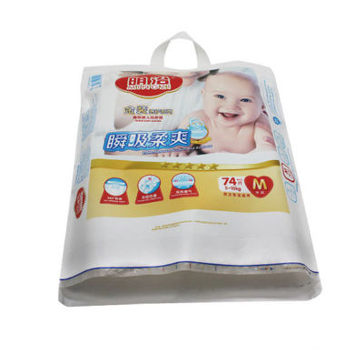 Imballaggio della borsa del rinforzo del PE di Tote Double del pannolino del bambino eliminabile con su ordinazione stampato