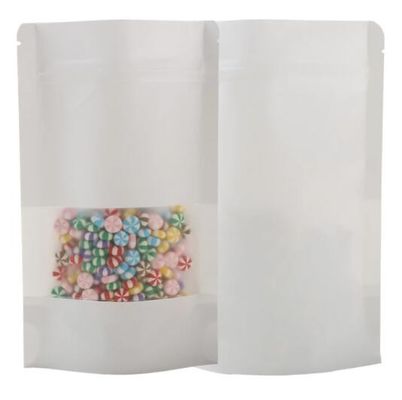 I sacchi di carta saldabili a caldo di Doypack stanno sul sacchetto di carta kraft con Matte Window