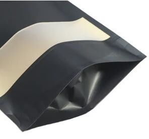 Multi supporto di Doypack di dimensione sul nero di carta saldabile a caldo del sacchetto di Kraft con la finestra
