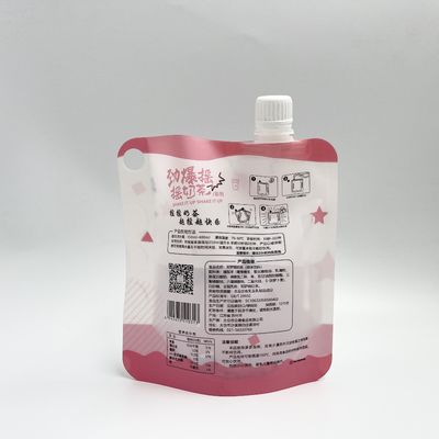 CMYK un PE Juice Pouches Plastic Liquid Pouches su ordinazione di 4 strati con l'ugello