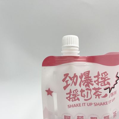 CMYK un PE Juice Pouches Plastic Liquid Pouches su ordinazione di 4 strati con l'ugello
