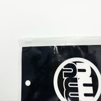 Borsa nera di imballaggio di plastica dei guanti del PE del polietilene con tirata Tab Zipper