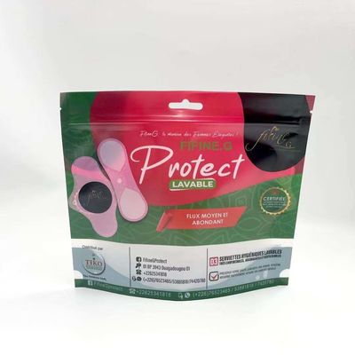 Borsa d'imballaggio di plastica stampata abitudine della serratura e del Euro-foro della chiusura lampo del tovagliolo sanitario di signore sulla cima