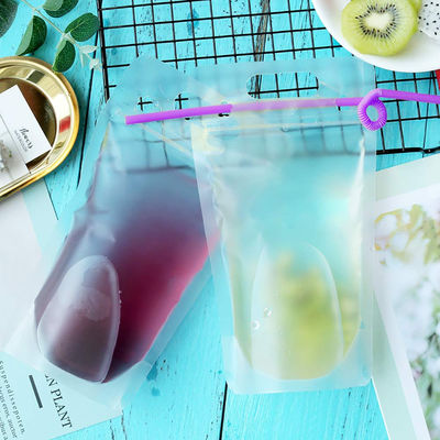 sacchetto d'imballaggio liquido della bevanda trasparente di 500ml 750ml con Straw And Handle