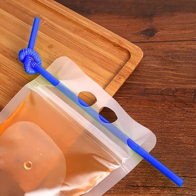 sacchetto d'imballaggio liquido della bevanda trasparente di 500ml 750ml con Straw And Handle