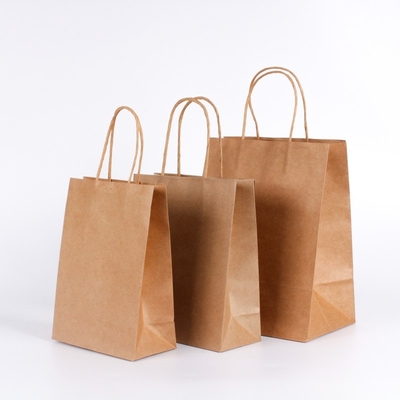 Sacchetti della spesa di trasporto di incisione riciclabile che verniciano la borsa della carta kraft dell'alimento asportabile