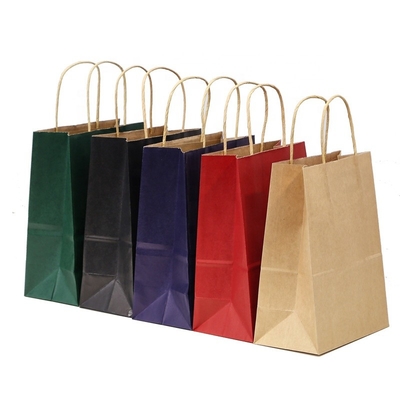 Sacchetti della spesa di trasporto di incisione riciclabile che verniciano la borsa della carta kraft dell'alimento asportabile
