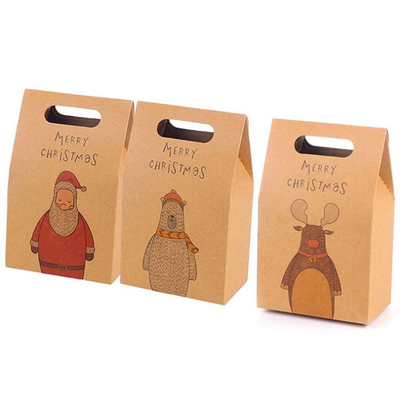 L'incisione di trasporto dei sacchetti della spesa del regalo di Natale ha stampato le borse di distributore di giornali di Kraft